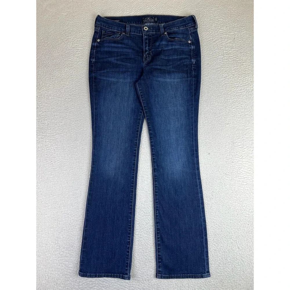 Lucky Brand Brooke Slim Boot Jeans Womens 8/29 Blue Dark Wash Mid Rise Stretch